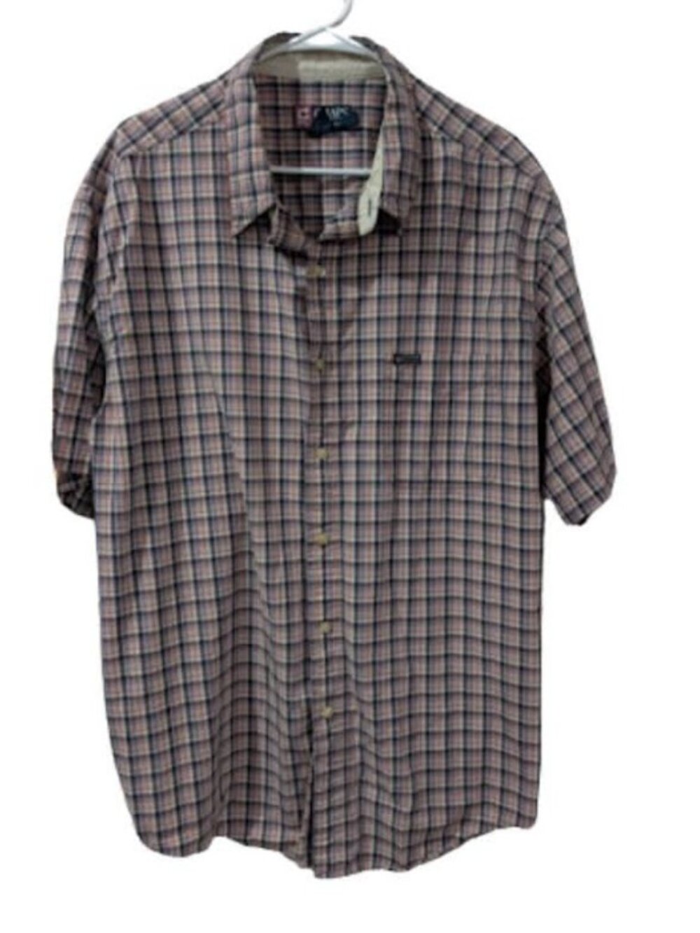 Chaps Men's Plaid Shirt in Blue and Brown